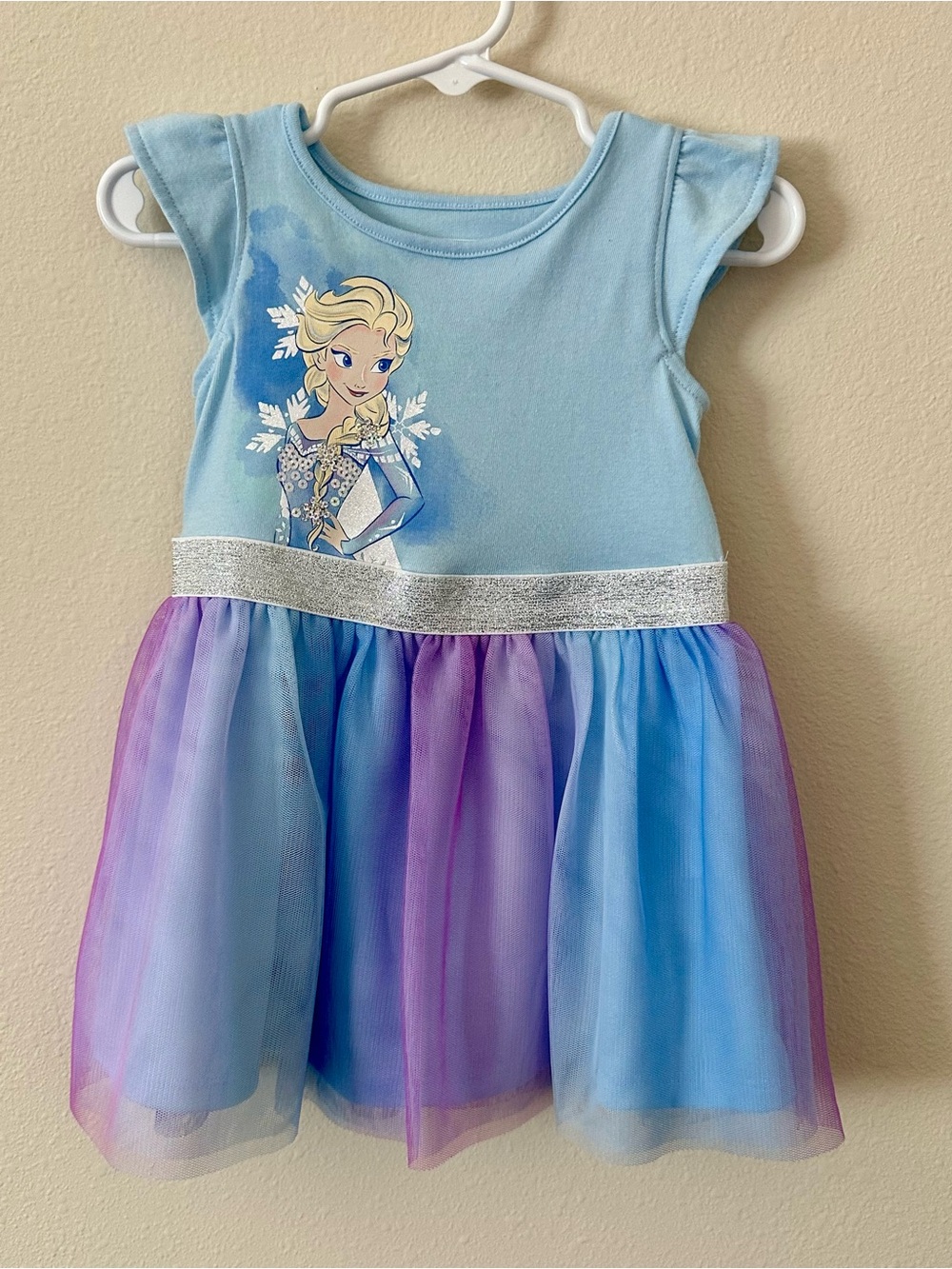 Disney Jumping Beans Elsa Frozen Tutu Dress 12M Blue Purple Knee-Length